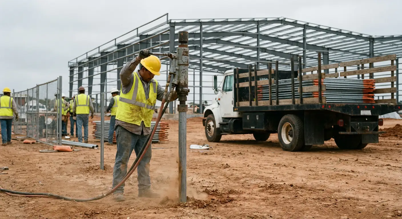 Industrial fencing installation site in Schenectady, NY