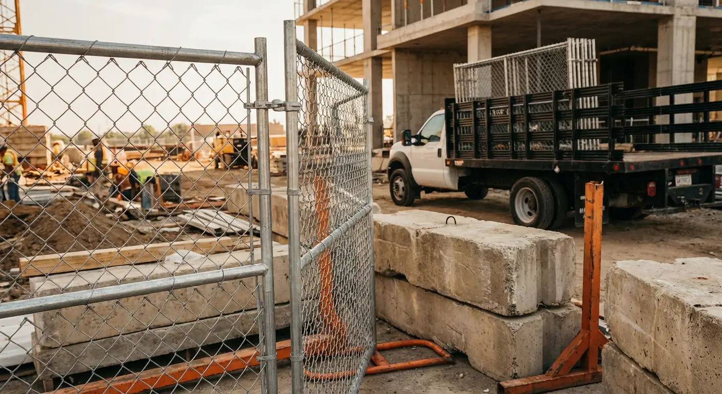 Commercial temporary fencing installation site in Schenectady, NY