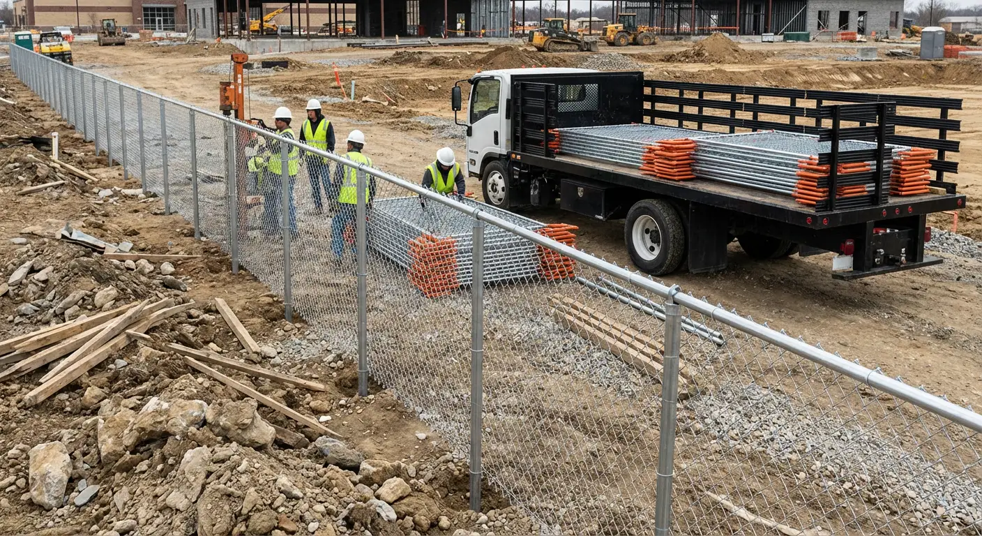 Post-Driven Construction Fence in Schenectady, NY