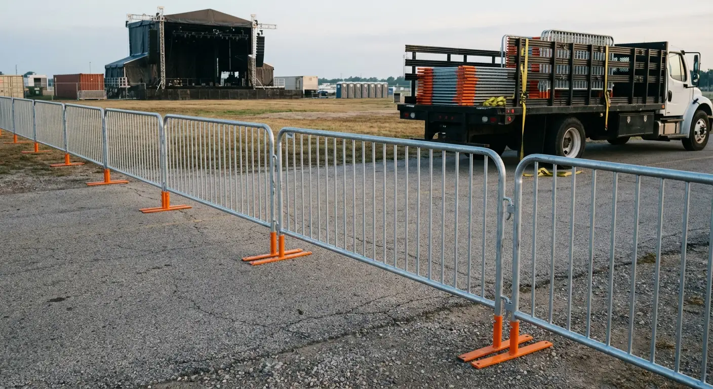 Crowd control barricade setup in Schenectady, NY