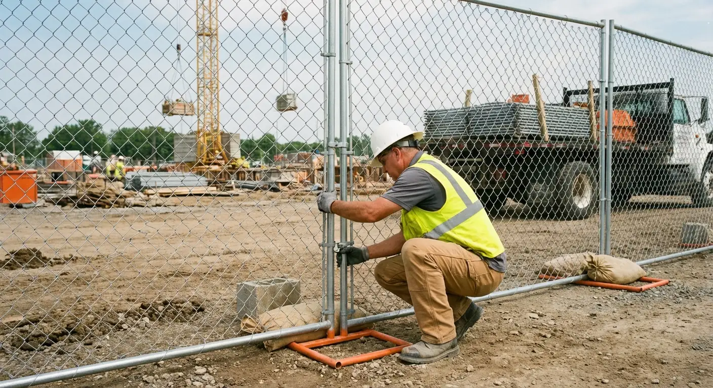 Comparison of professional fencing solutions versus DIY risks on a construction site in Schenectady, NY