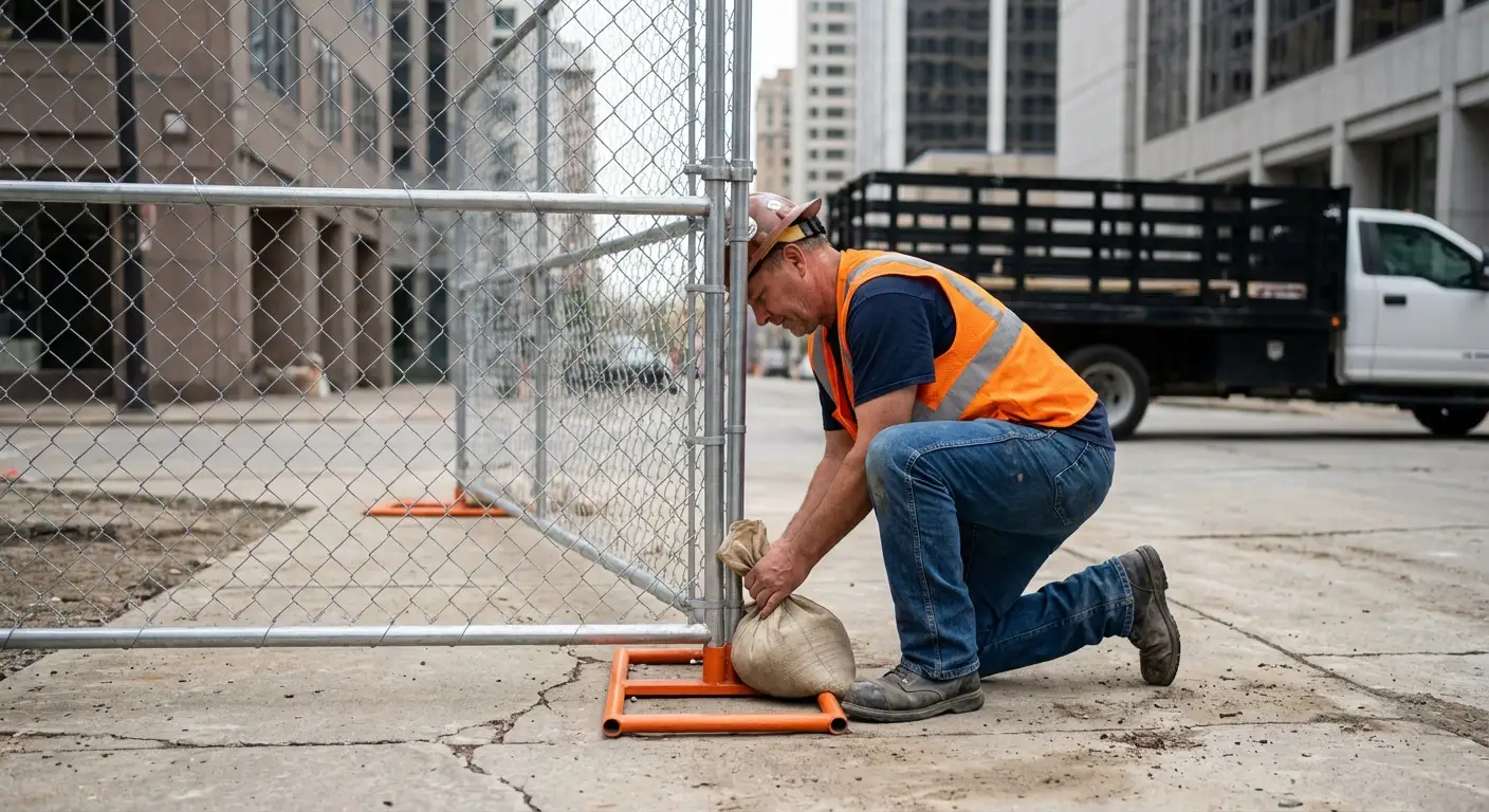 Temporary fence installation in Downtown Schenectady area
