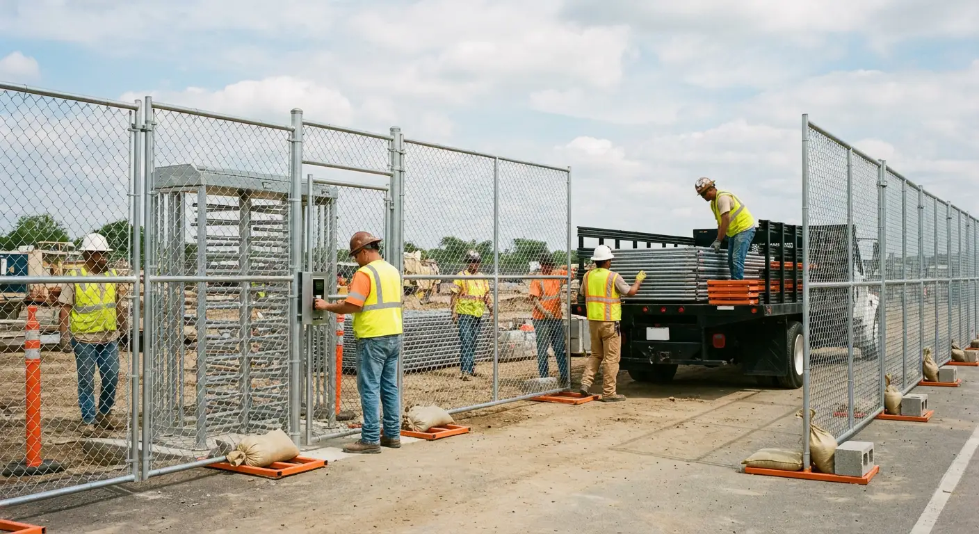 Secure construction site with temporary fencing in Schenectady, NY