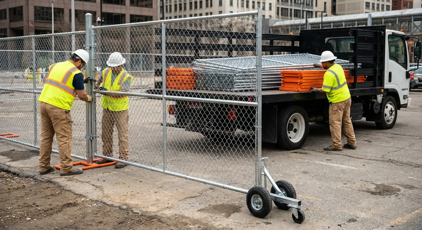 Temporary gate rental installation site in Schenectady