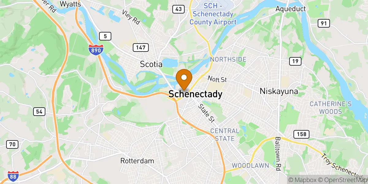 Stockade neighborhood map in Schenectady, NY