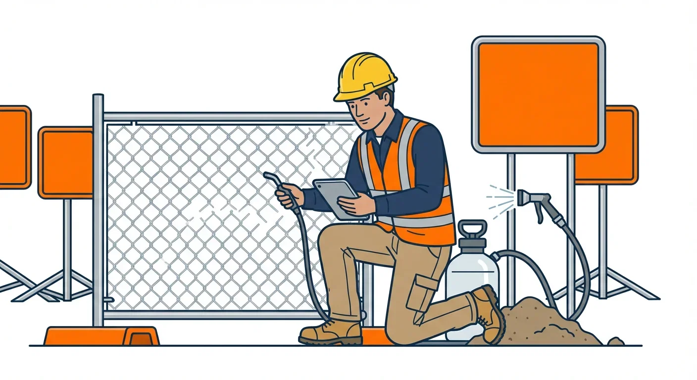 SWPPP Dust Compliance Warning Signs Infographic in Schenectady, NY