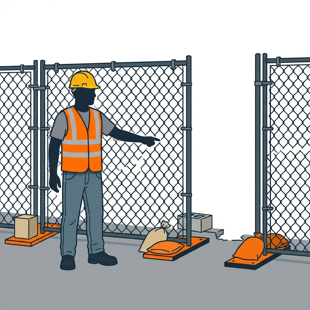 Diagram illustrating common construction site perimeter vulnerabilities in Schenectady, NY